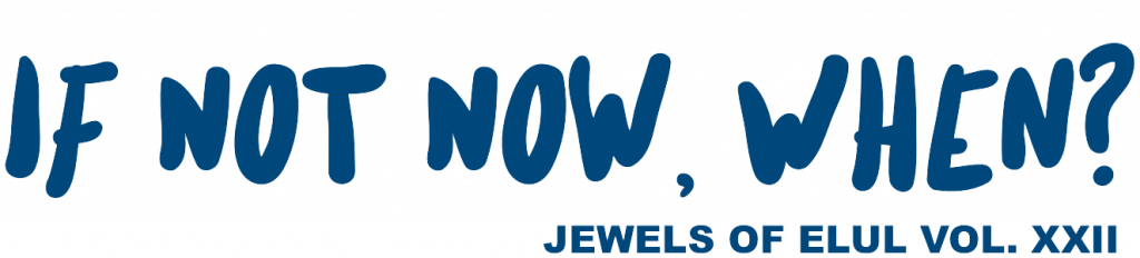 If Not Now, When? Jewels of Elul Vol. XXII